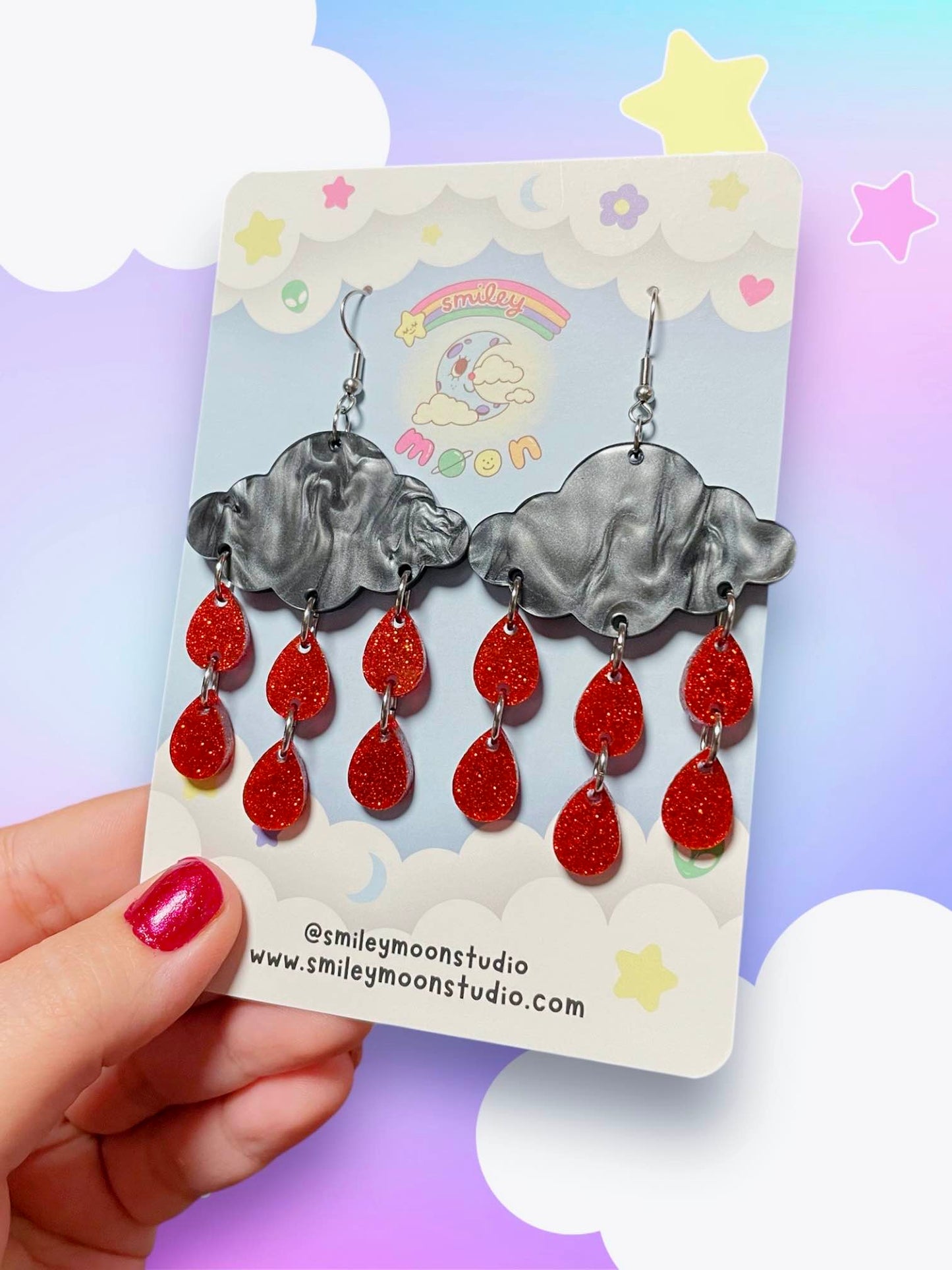 Raining Blood Acrylic Earrings