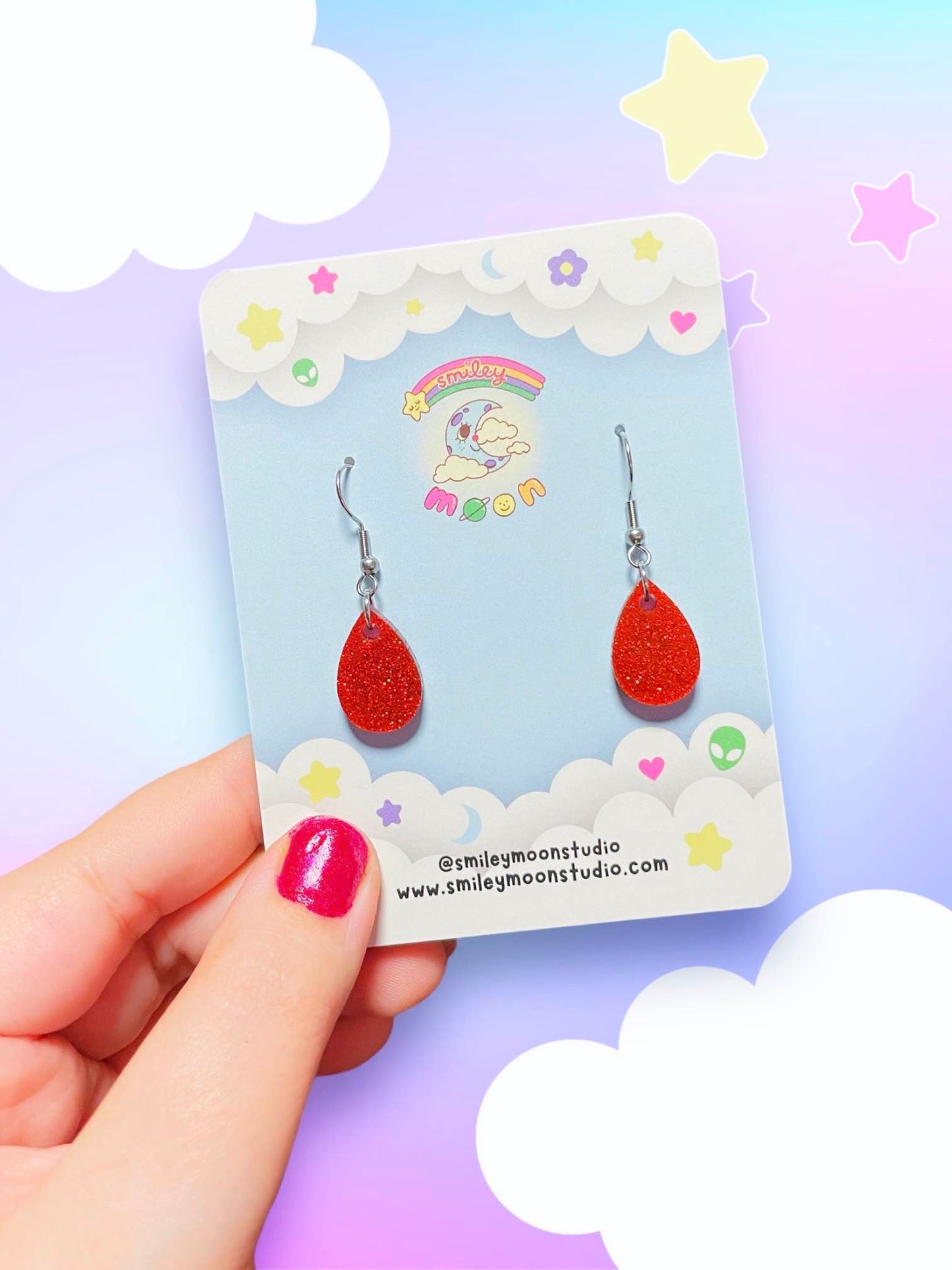 Mini Blood Drop Acrylic Earrings