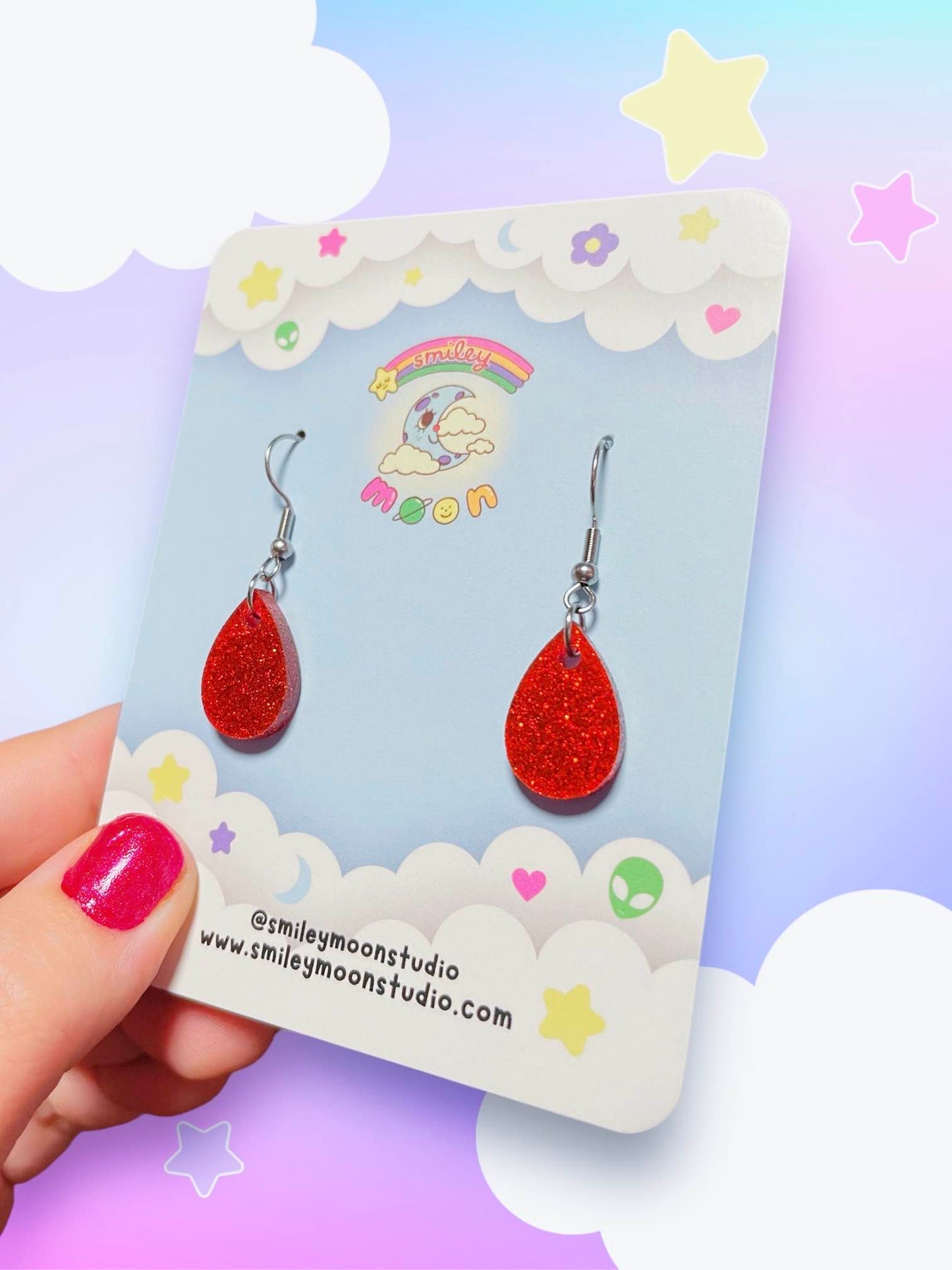 Mini Blood Drop Acrylic Earrings