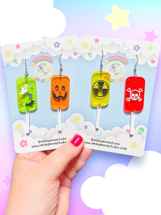 Spooky Lollipop Acrylic Earrings