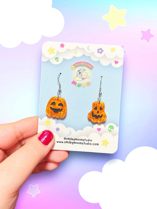 Mini Jack'O'Lantern Acrylic Earrings