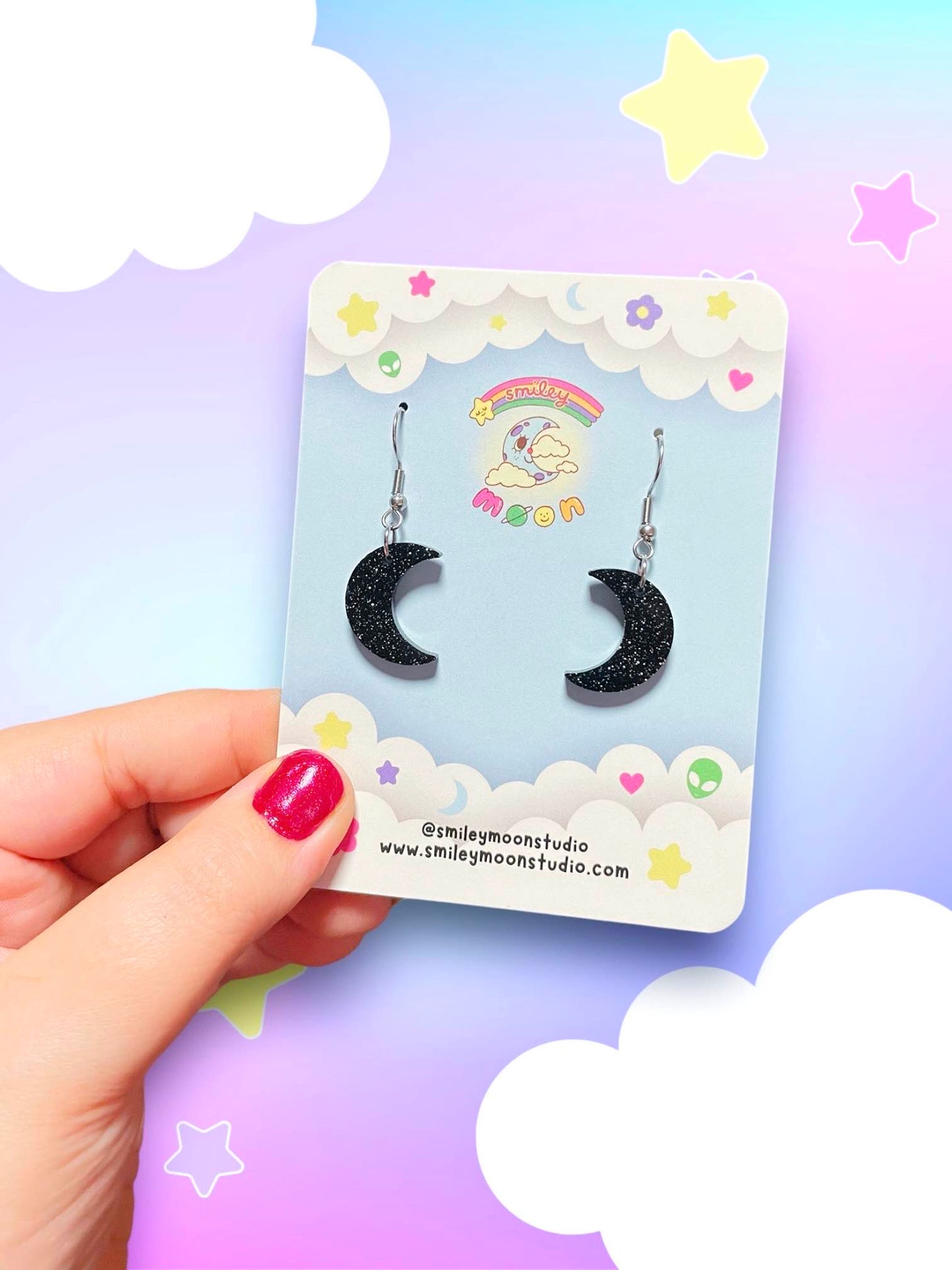 Mini Moon Acrylic Earrings