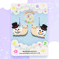 Snowman Snail Acrylic Earrings