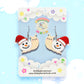 Santa Snail Acrylic Earrings