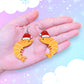 Santa Shrimp, Acrylic Earrings