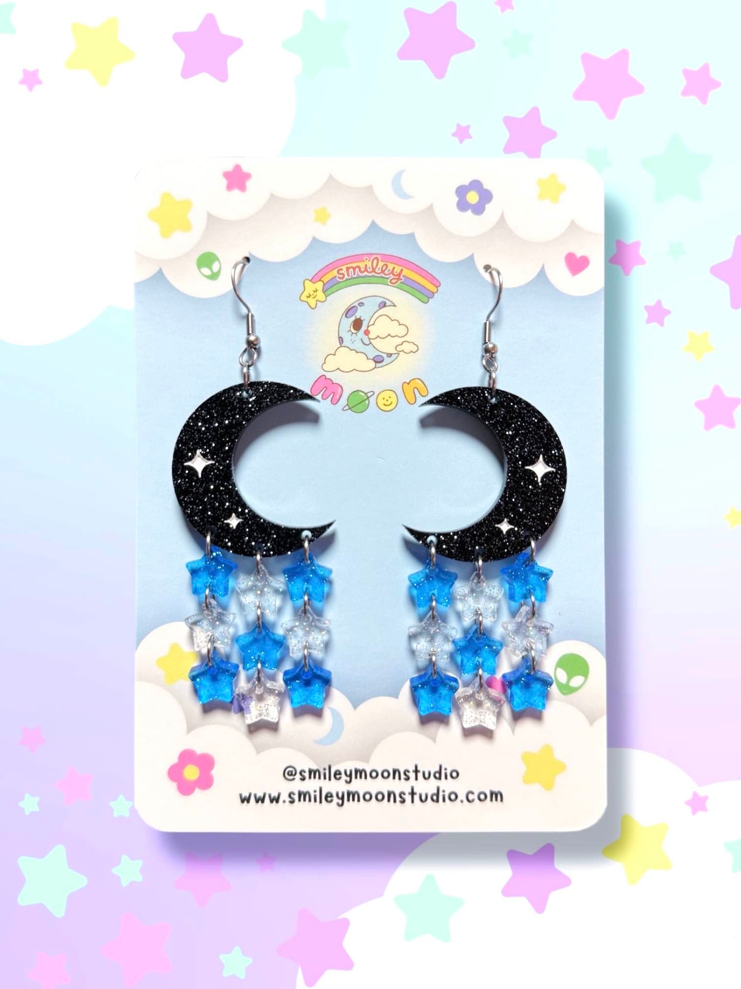 Cool Moons, Acrylic Earrings