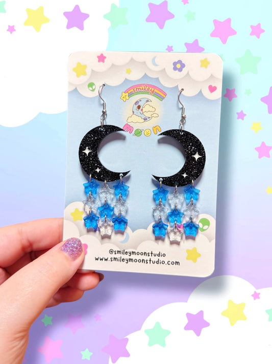 Cool Moons, Acrylic Earrings