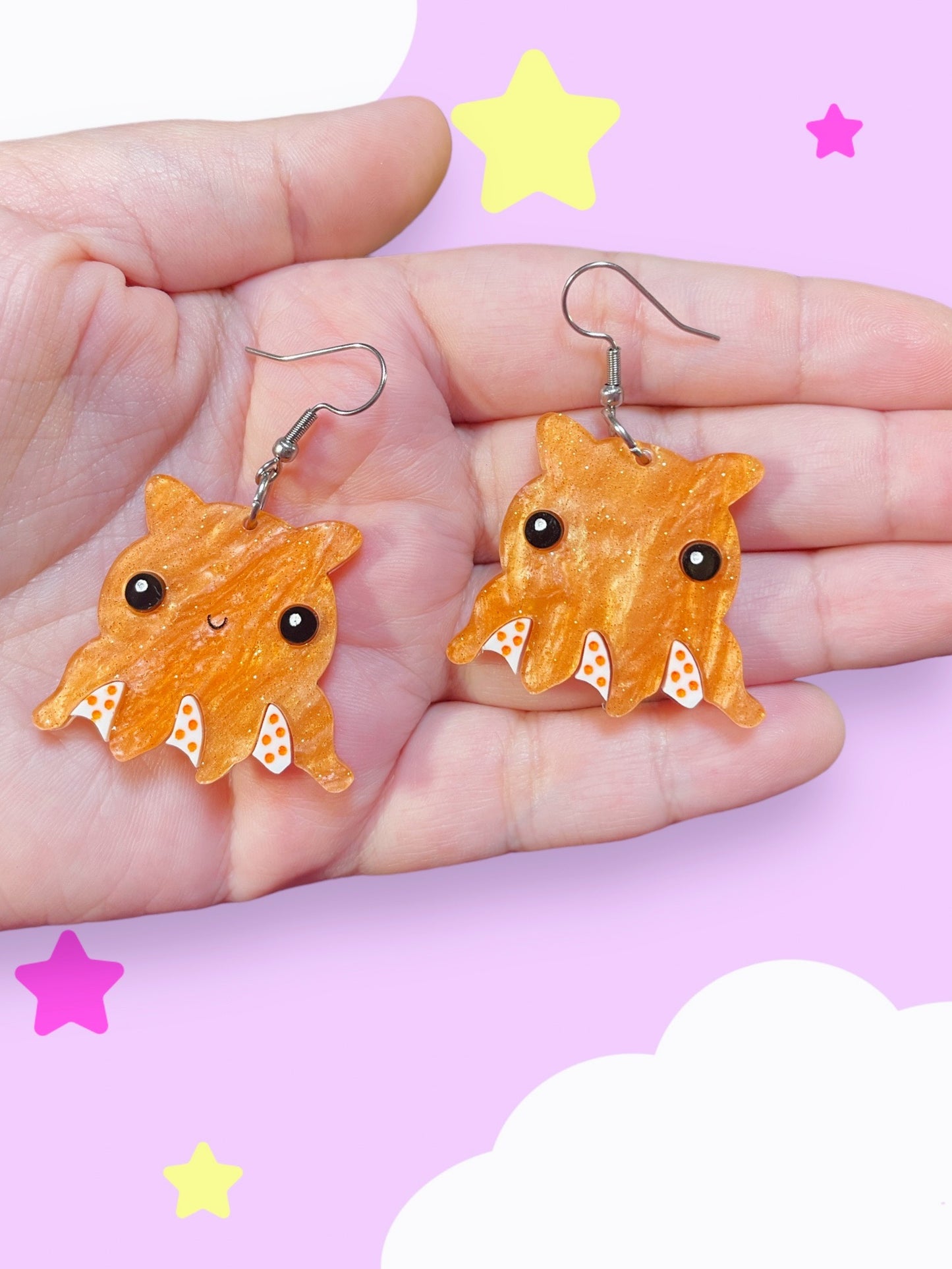 Flapjack Octopus Acrylic Earrings