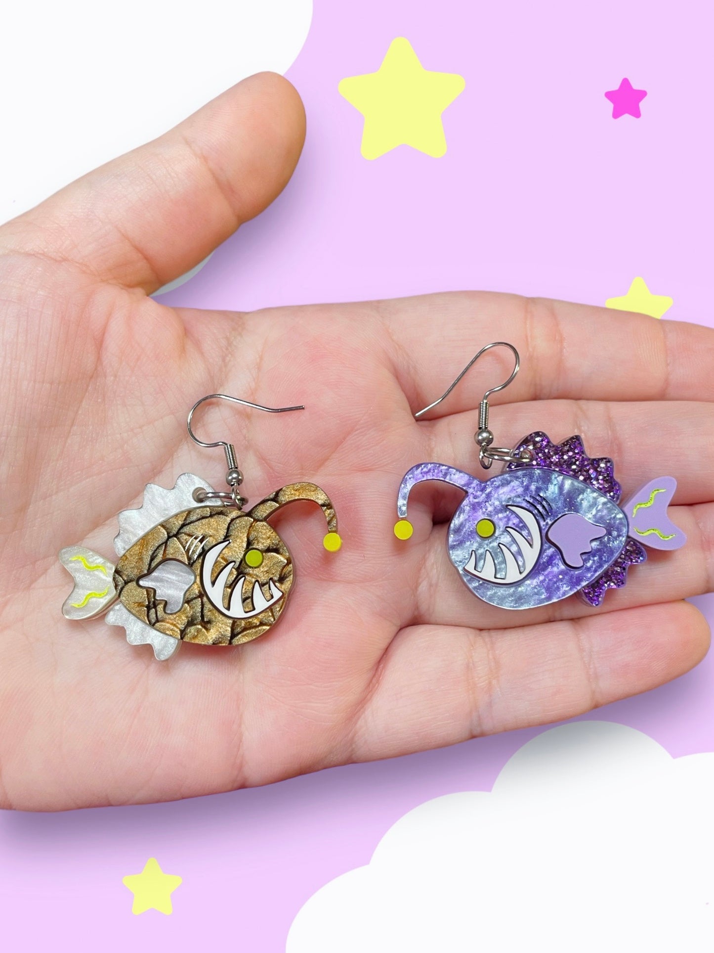 Anglerfish Acrylic Earrings