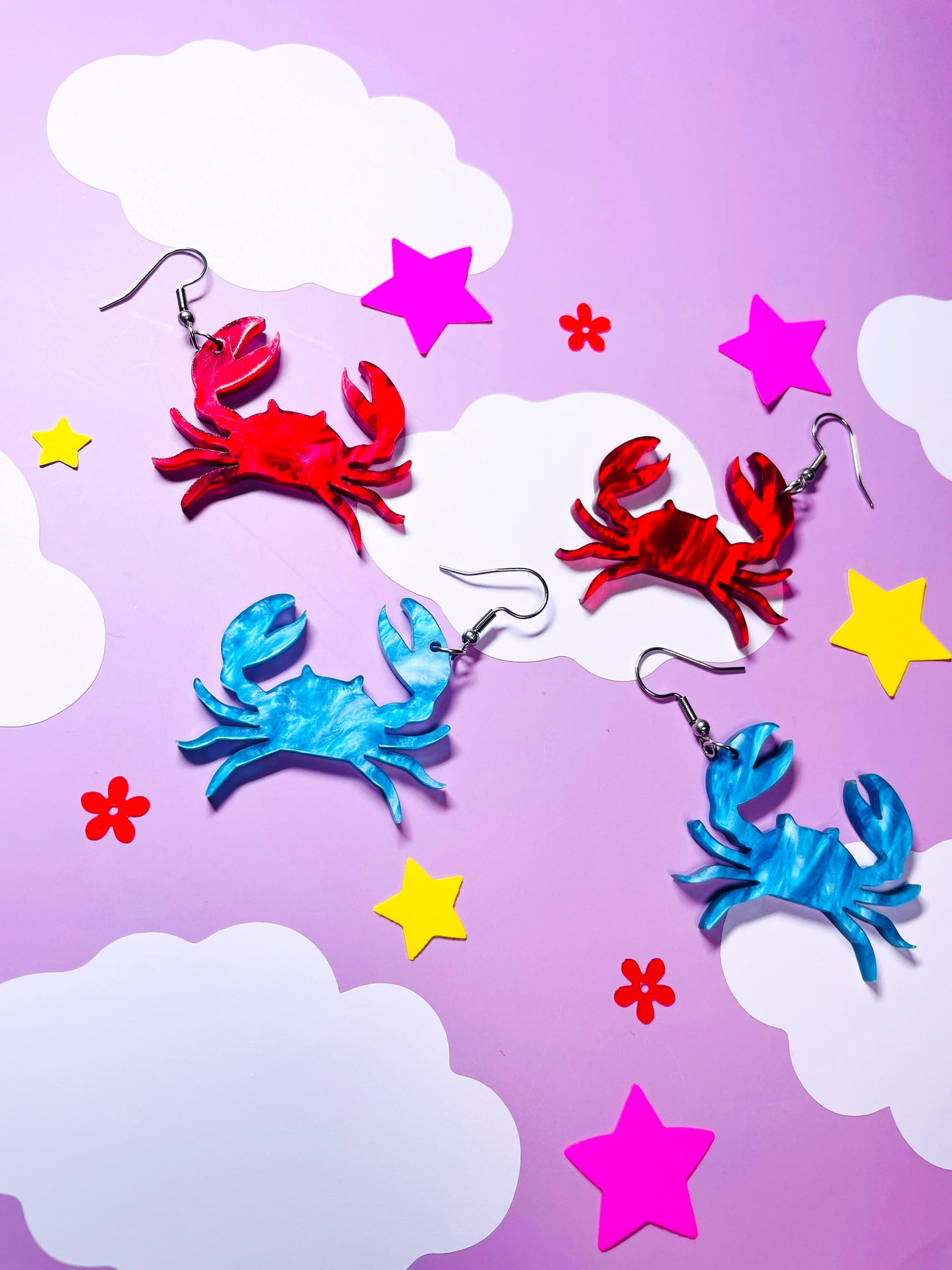 Crab Acrylic Earrings