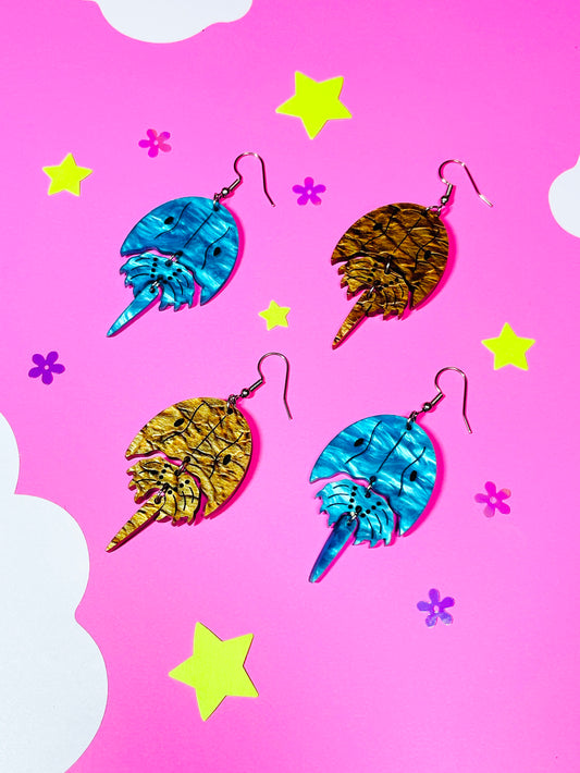 Horseshoe Crab Acrylic Earrings