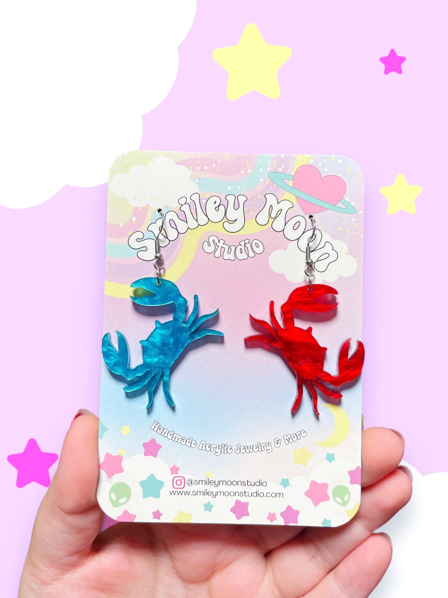 Crab Acrylic Earrings