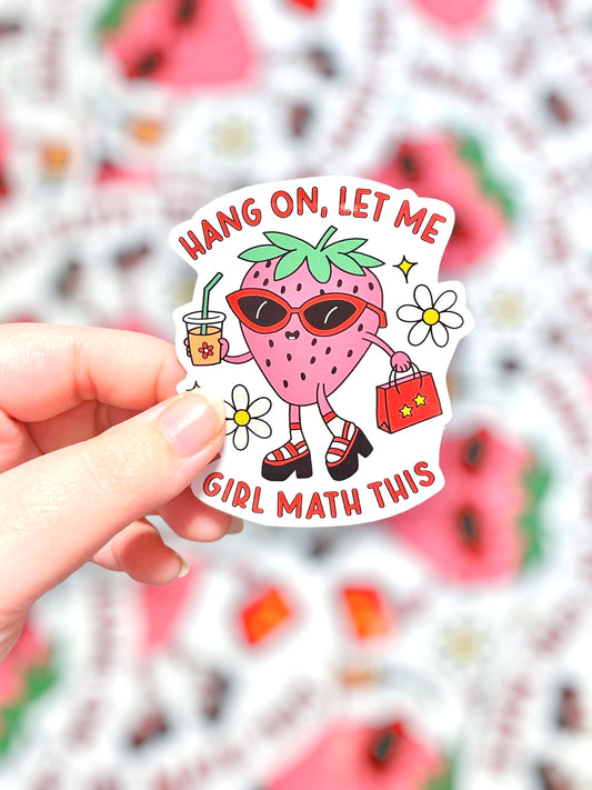 Girl Math Strawb, Vinyl Sticker