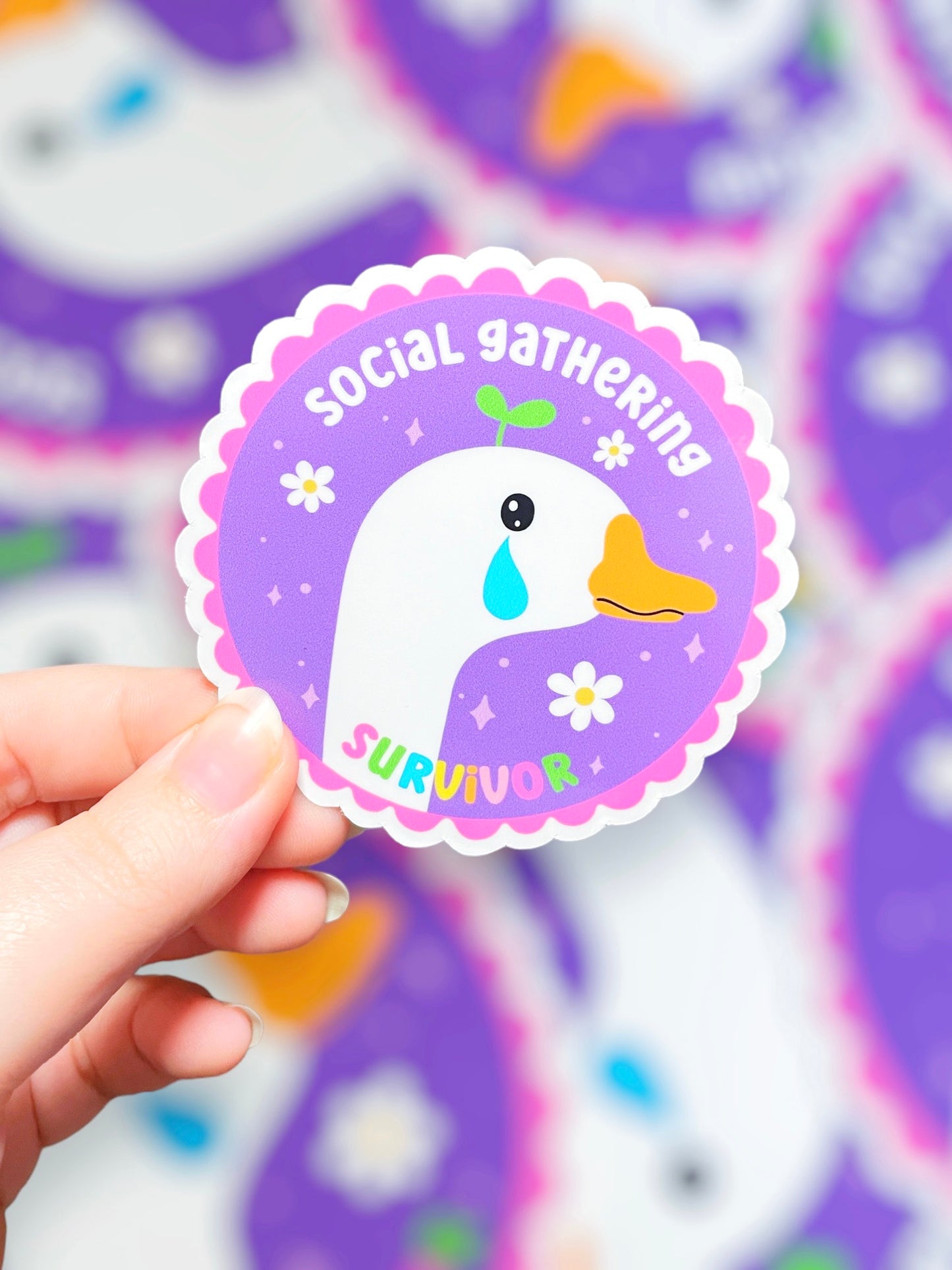 Social Gathering Goose, Vinyl Sticker