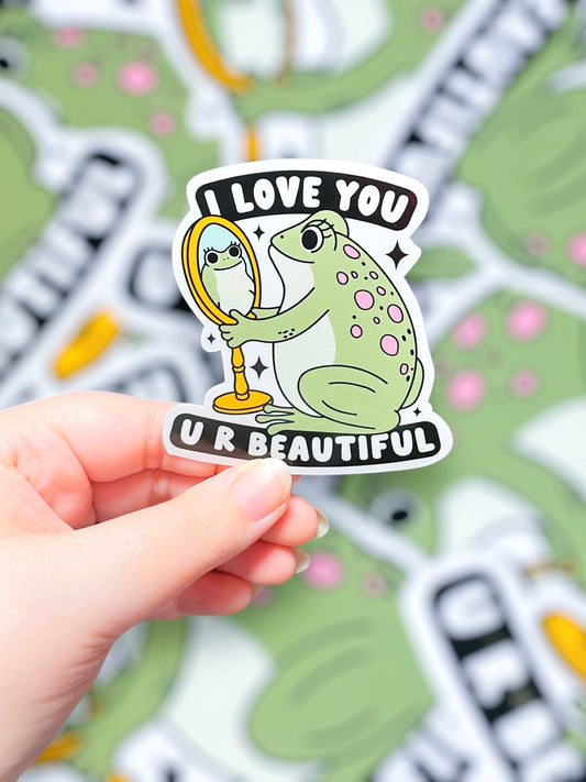 Self-Love Frog, Vinyl Sticker