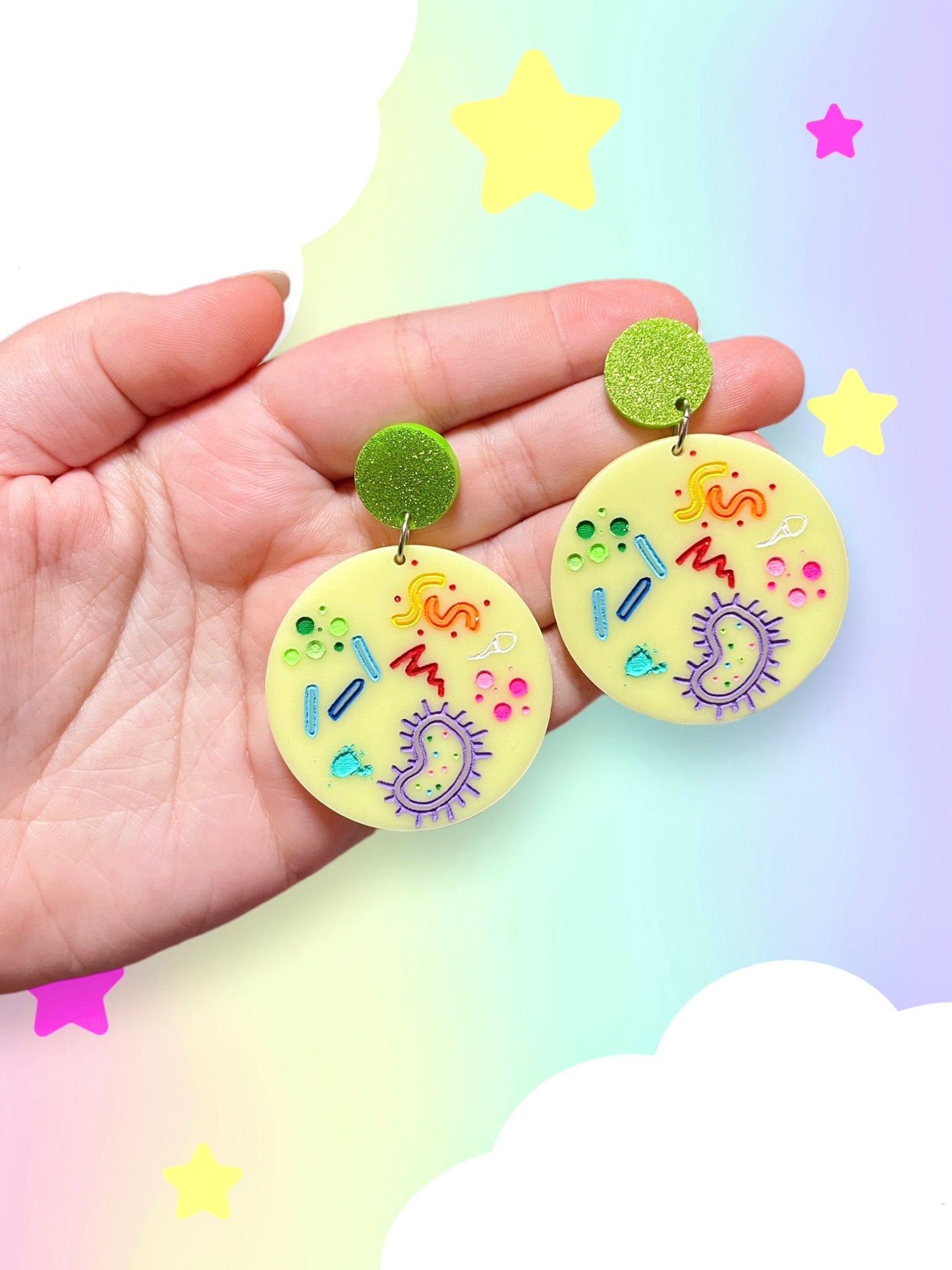 Petri Dish V2, Acrylic Earrings