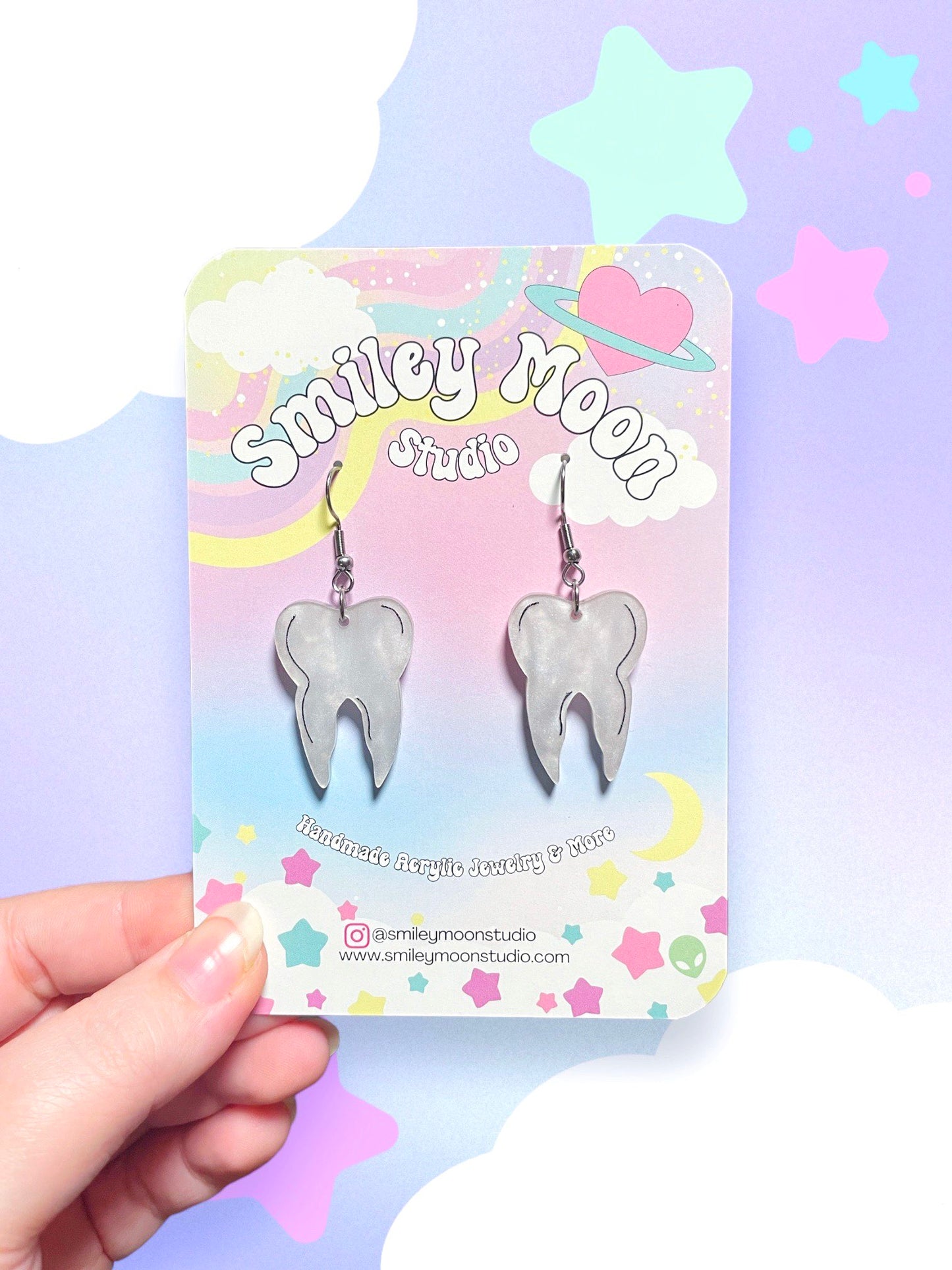 Tooth Acrylic Earrings