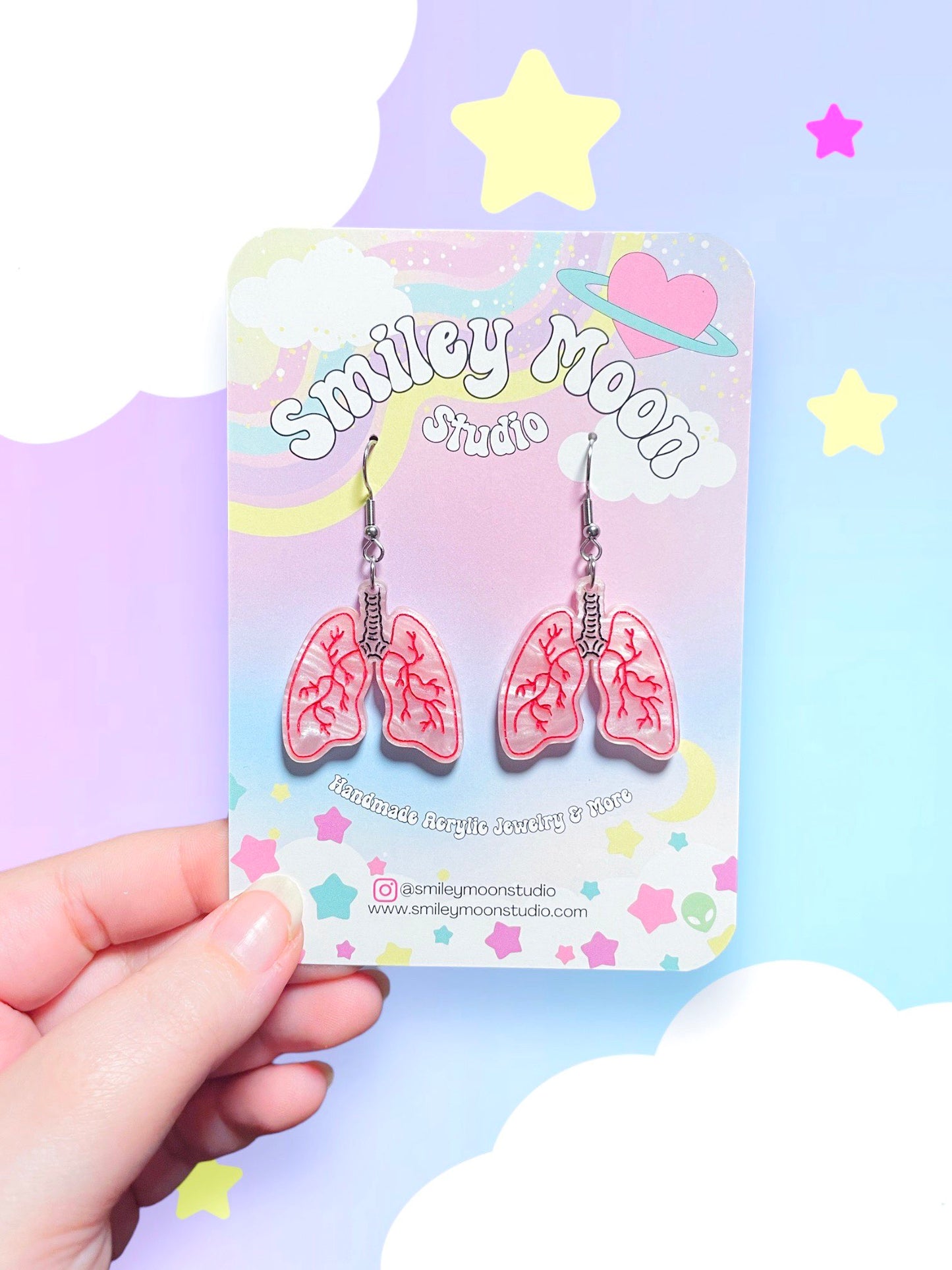 Lung Acrylic Earrings