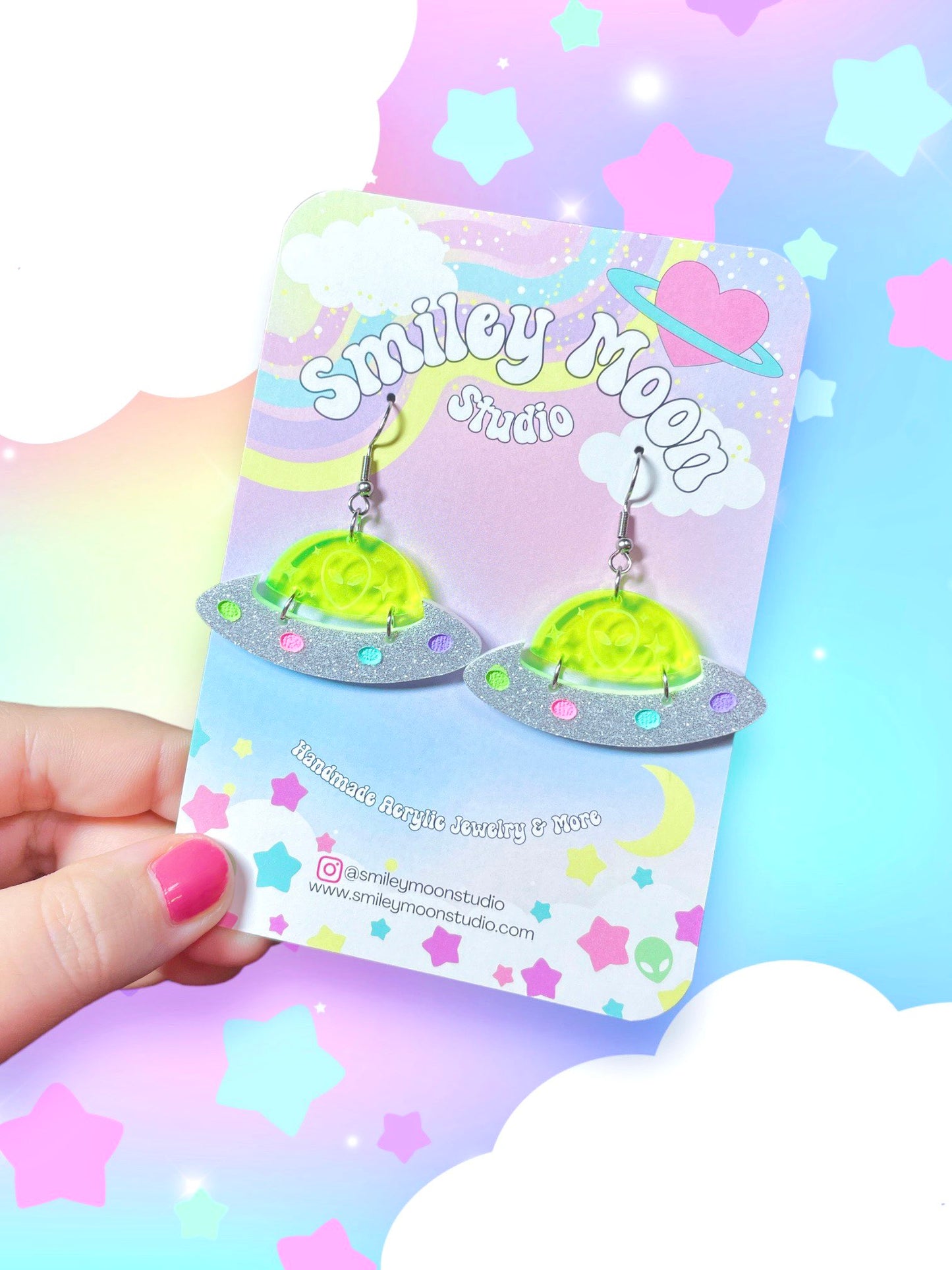 Funky UFO Acrylic Earrings