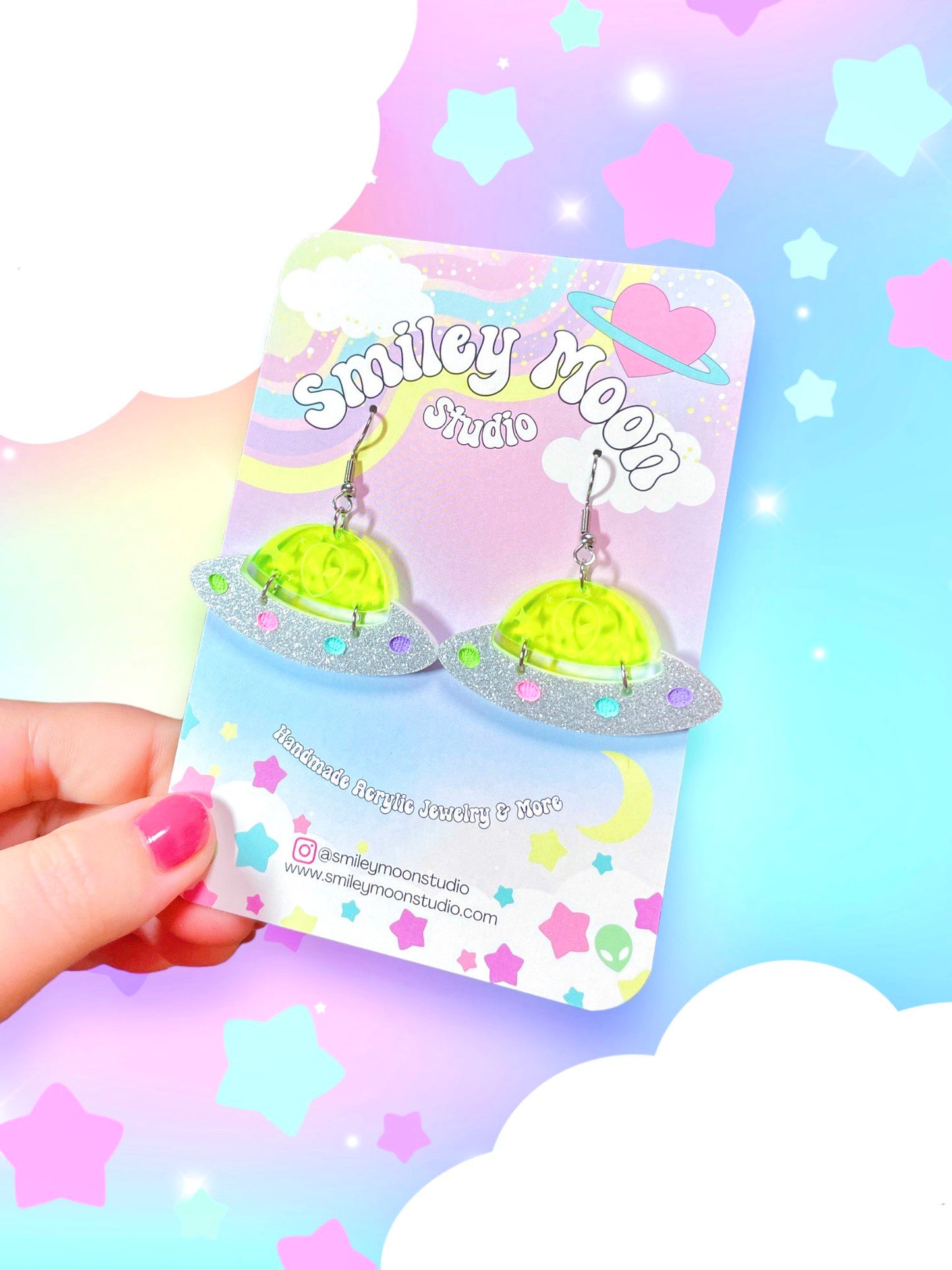 Funky UFO Acrylic Earrings