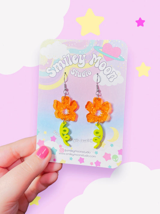 Jelly Marigold Acrylic Earrings