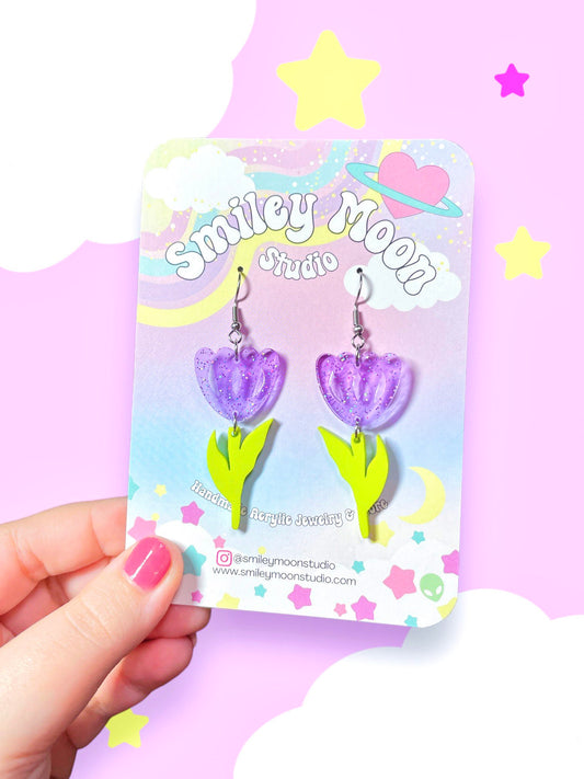 Jelly Tulip Acrylic Earrings
