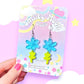 Jelly Blue Daisy Acrylic Earrings