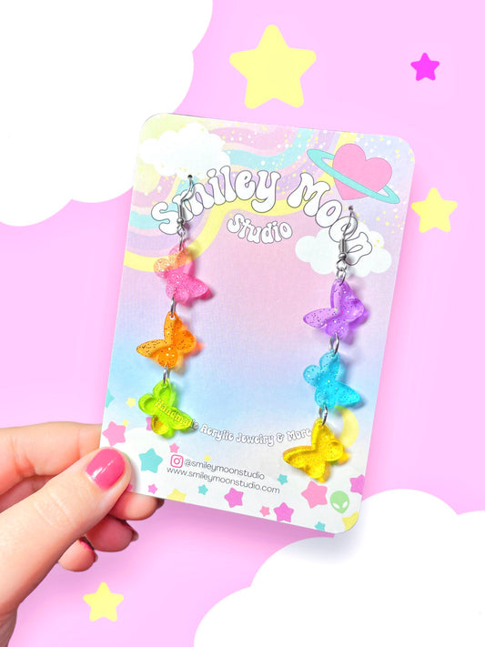 Jelly Butterfly Candy, Acrylic Earrings
