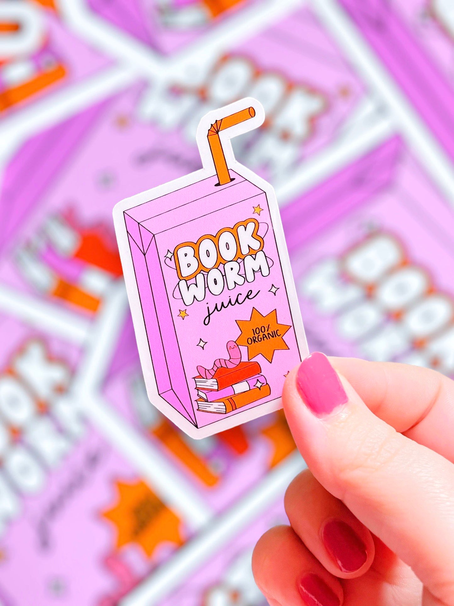 Book Worm Juice, Vinyl Sticker