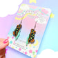 Neon Nudibranch, Sea Slug Acrylic Earrings