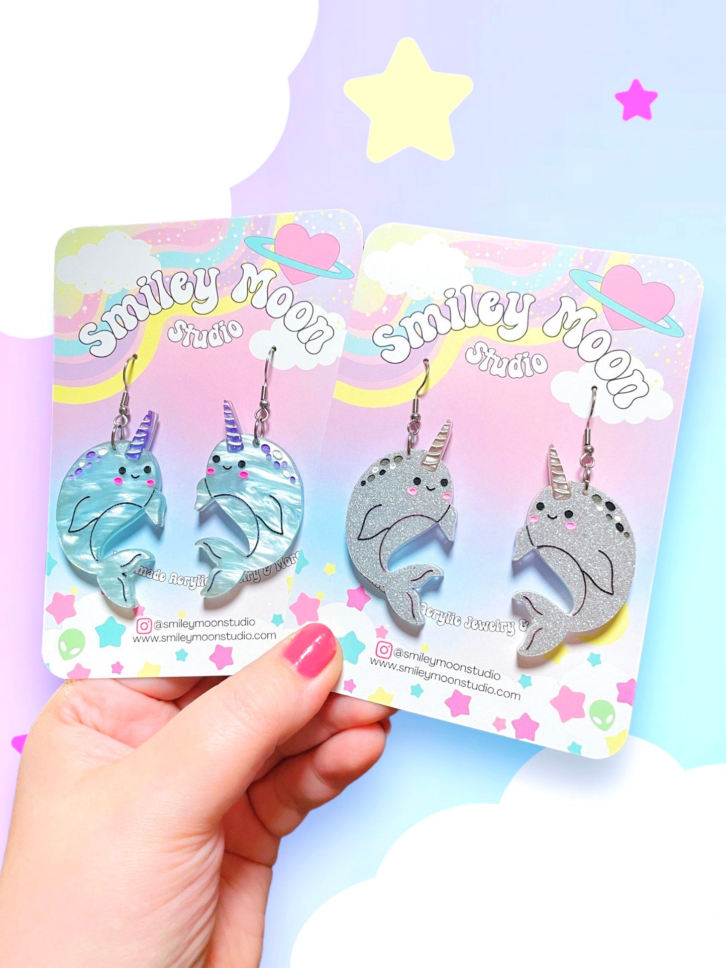 Narwhal Acrylic Earrings