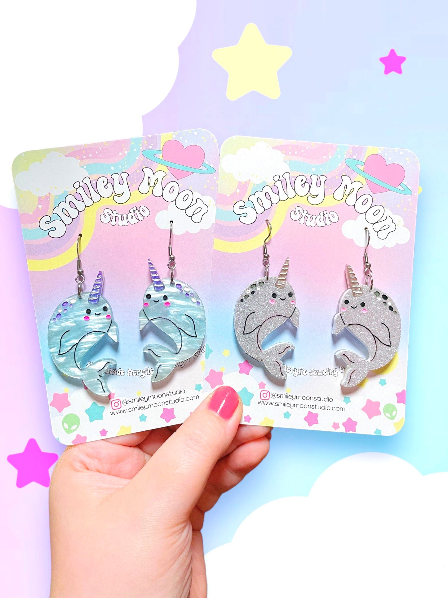 Narwhal Acrylic Earrings