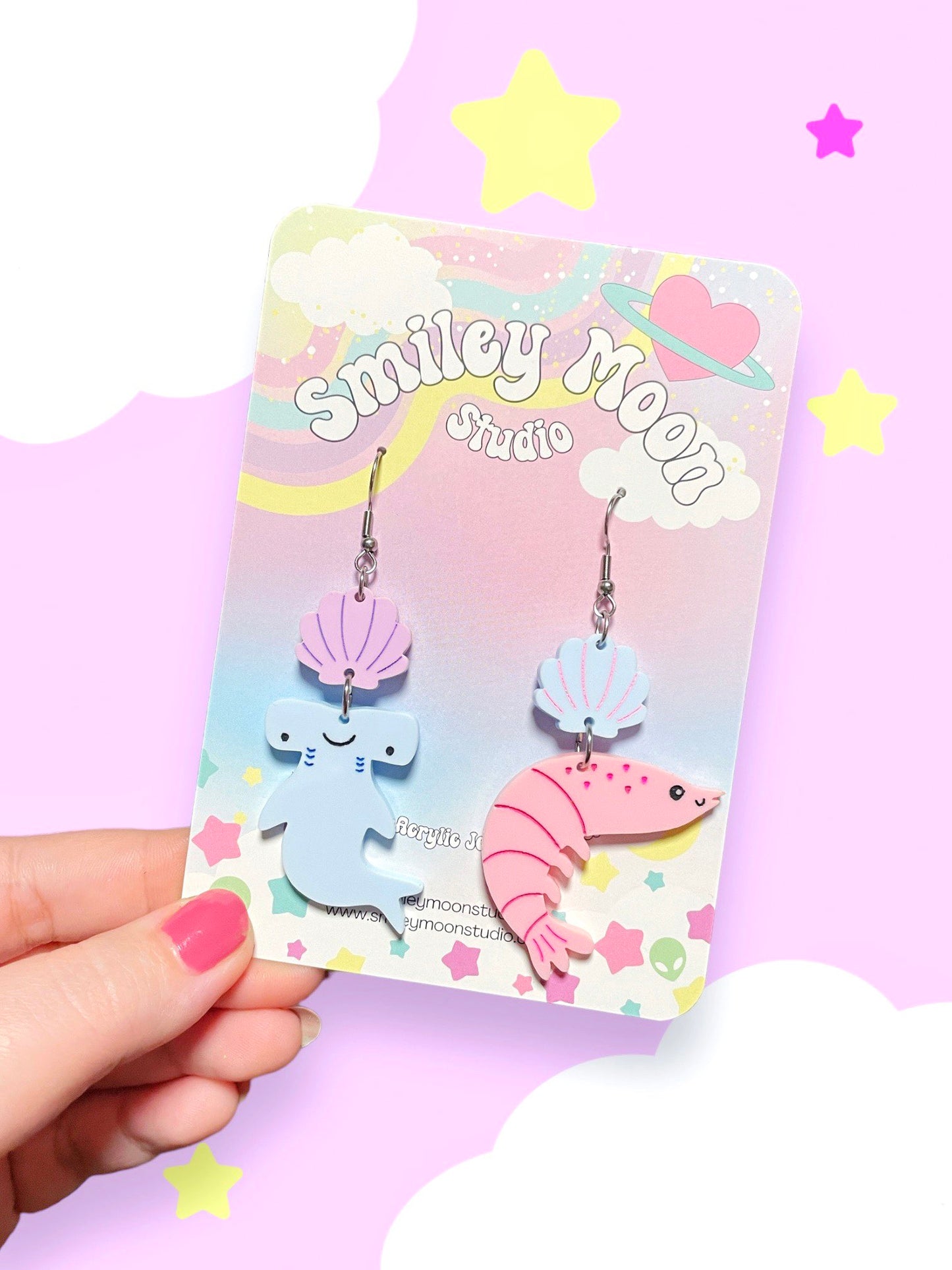 Pastel Baby Sea Critter Acrylic Earrings