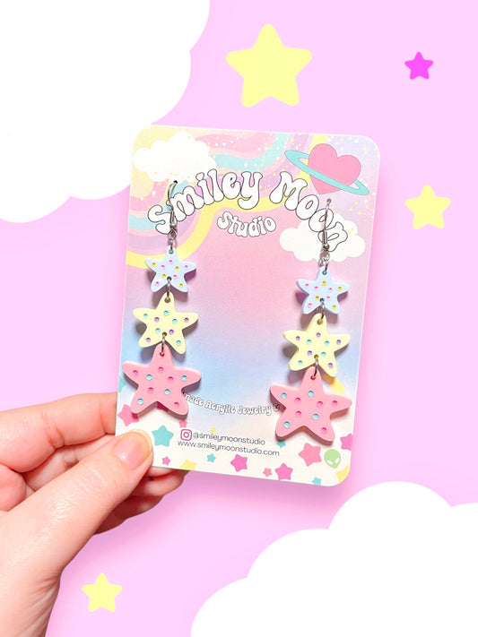 Pastel Starfish Acrylic Earrings