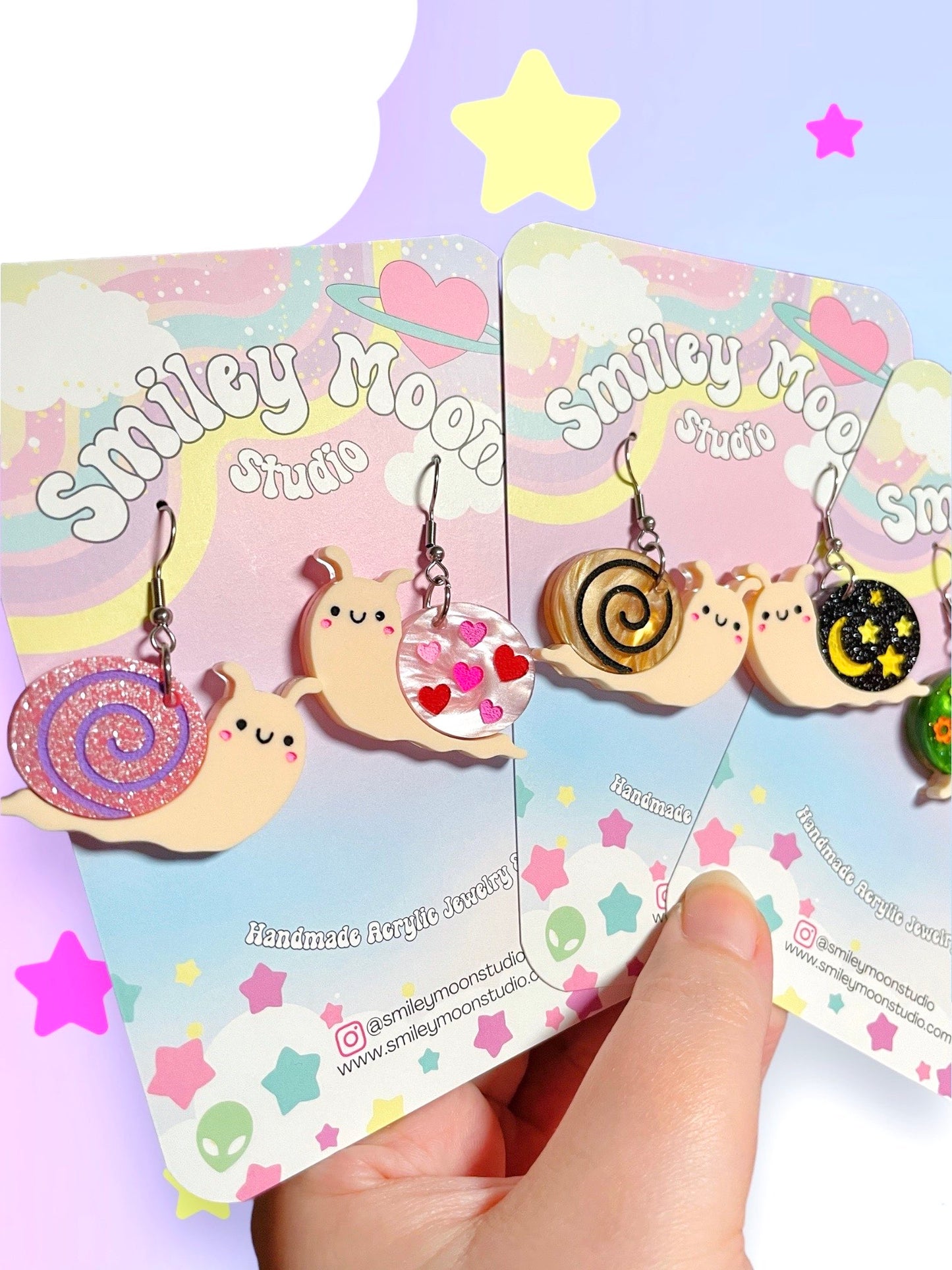 Cute Snail Acrylic Earrings