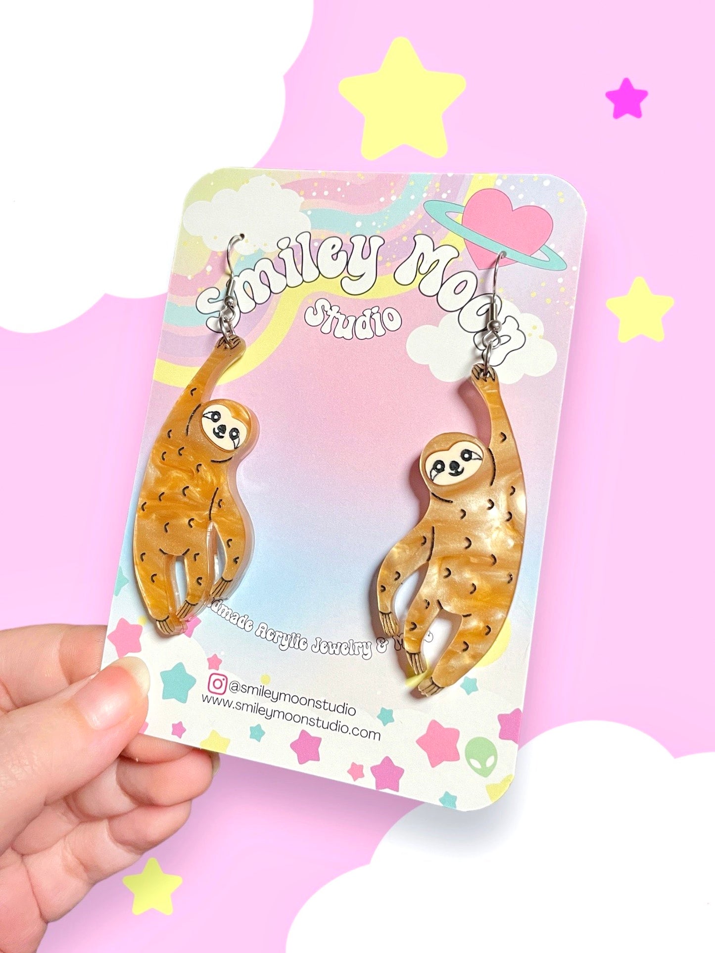 Sloth Acrylic Earrings