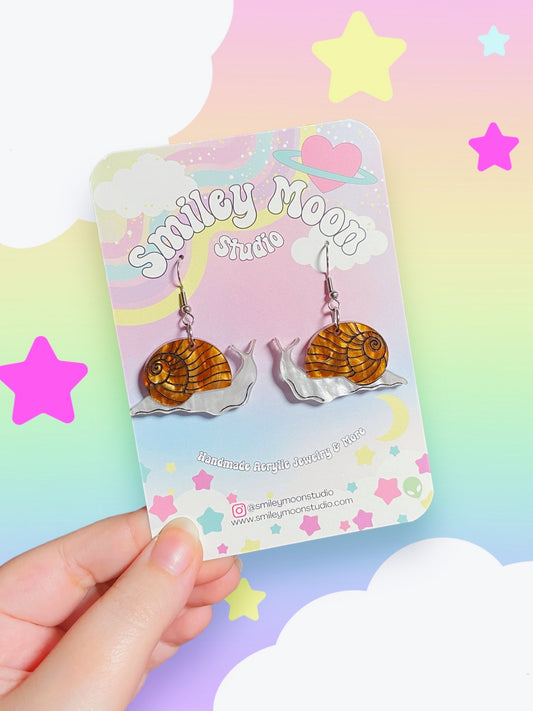 Snail, Customizable Acrylic Earrings