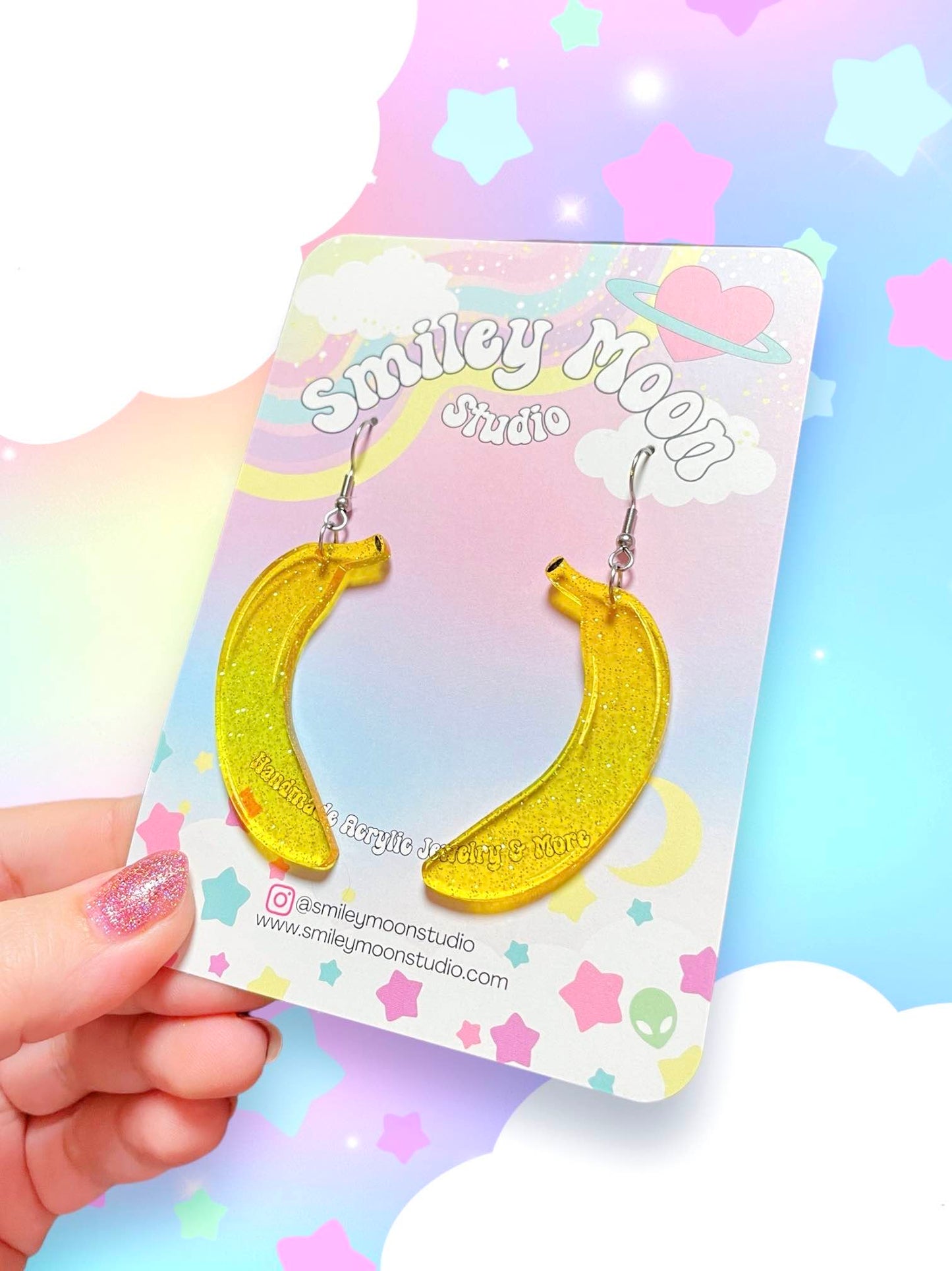 Jelly Bananas, Acrylic Earrings