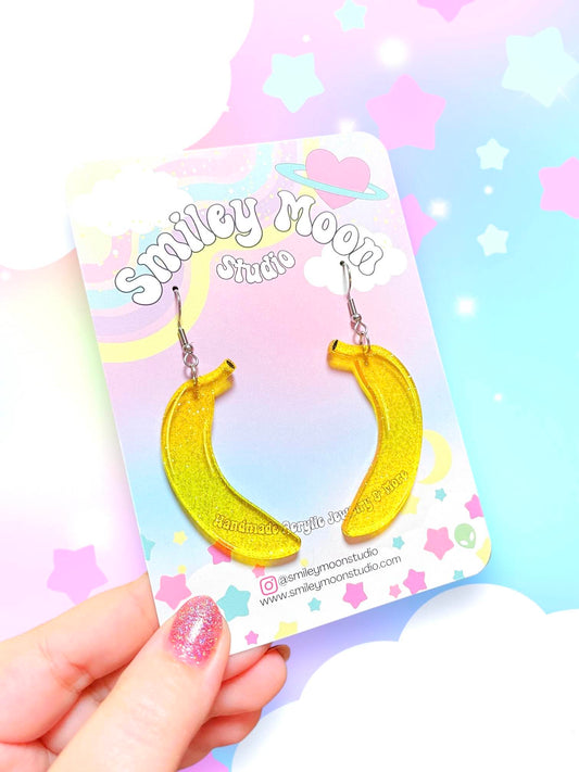 Jelly Bananas, Acrylic Earrings