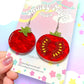 Juicy Tomato, Acrylic Earrings