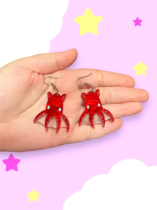 Vampire Squid Acrylic Earrings