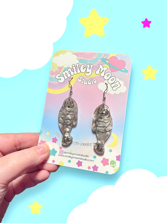 Manatee Acrylic Earrings