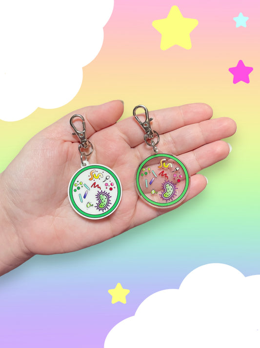 Petri Dish Keychain