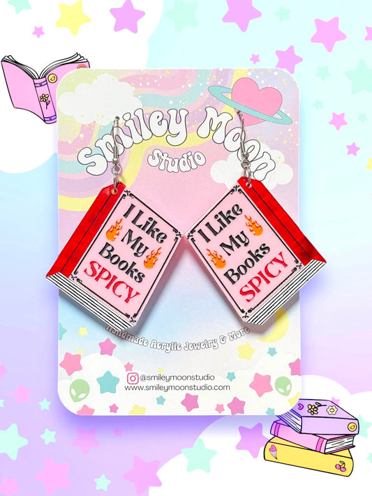 Spicy Book Reader, Bookish Acrylic Earrings
