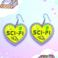 SCI-FI Reader, Bookish Heart Earrings