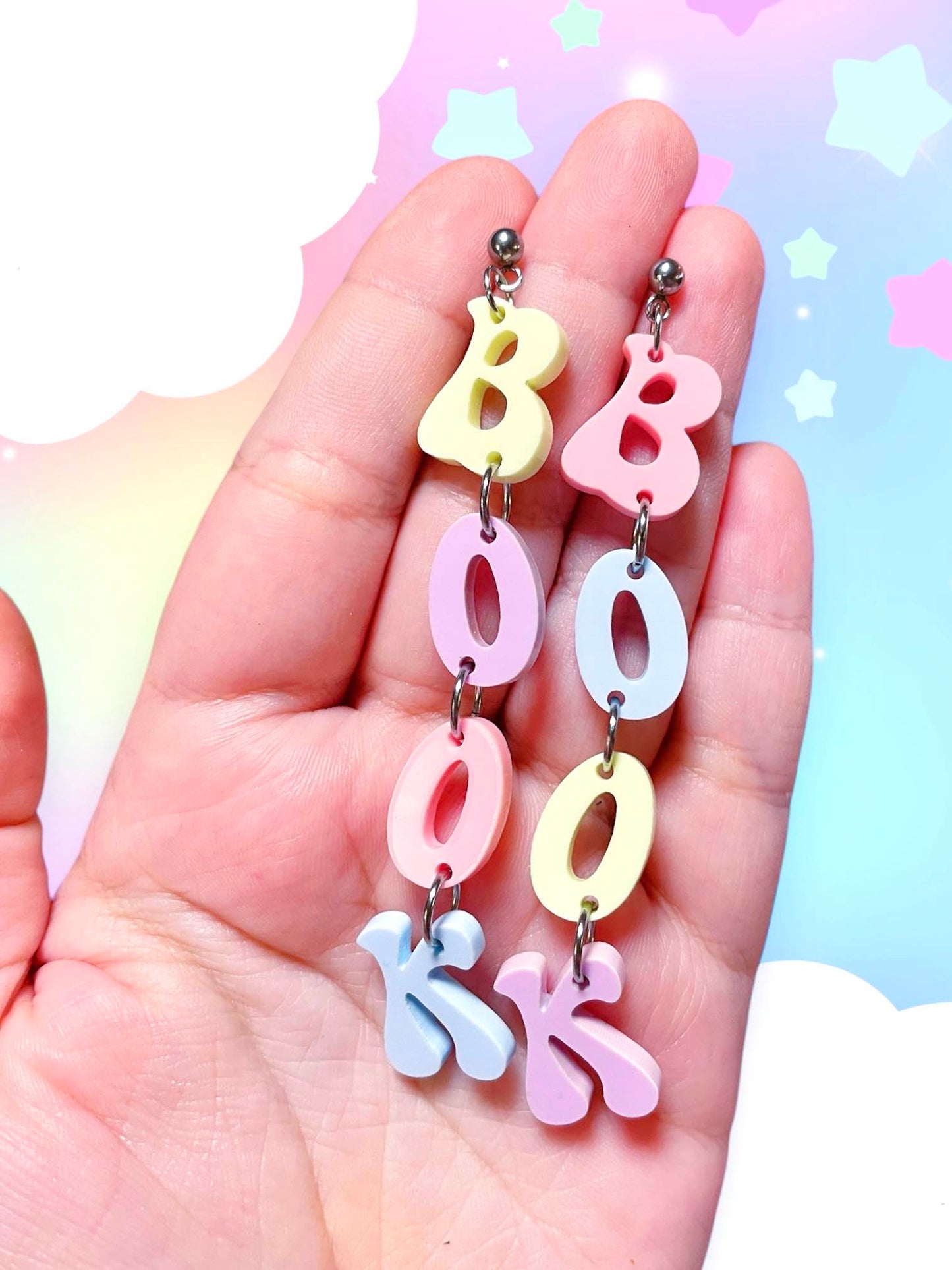 Book Dangles (Pastel), Acrylic Earrings