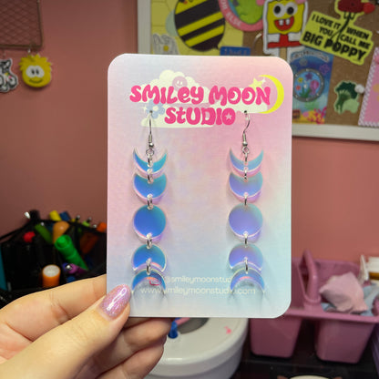 Moon Phase Acrylic Earrings